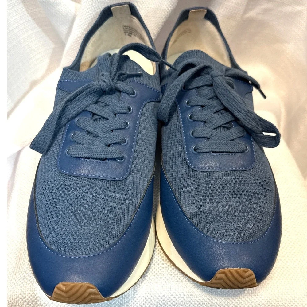 Banana Republic Navy Blue Knit Lace Up Sneakers Womens 9.5M Athletic Shoes